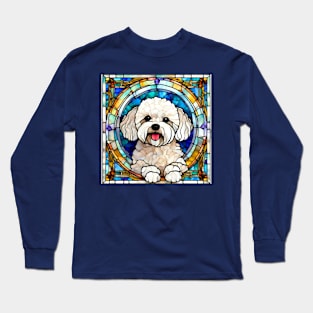 Stained Glass Bichon Frise Long Sleeve T-Shirt